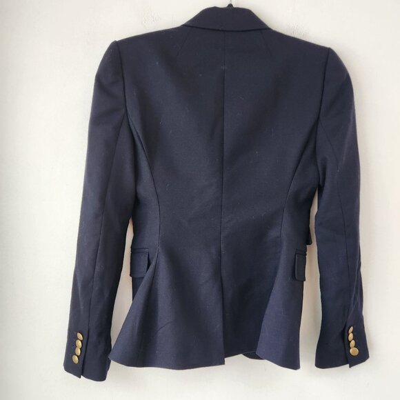 J. Crew Schoolboy Blazer Jacket Navy Blue Wool Blend Preppy Academia Women's 2 - Picture 2 of 6